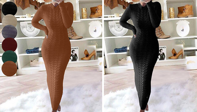 Women's Maxi Sweater Dresses - 6 Colours & 5 Sizes