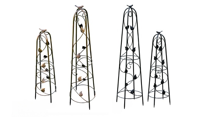 2-Pack of Garden Gear Metal Ornamental Obelisks - 2 Colours