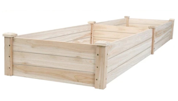 Solid Wood Raised Garden Bed - With 2 Compartments!