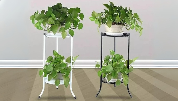 2 Tier Metal Plant Stand - 2 Colours