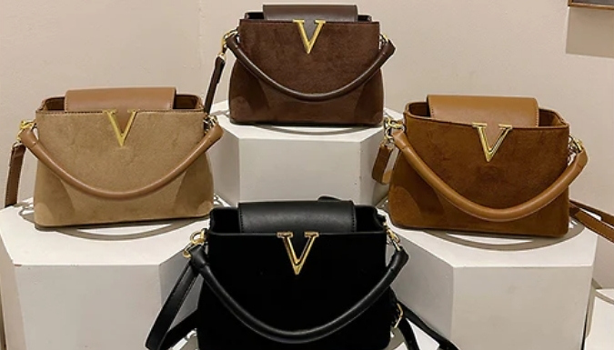 Women's V-Detail Crossbody Handbag - 8 Options!