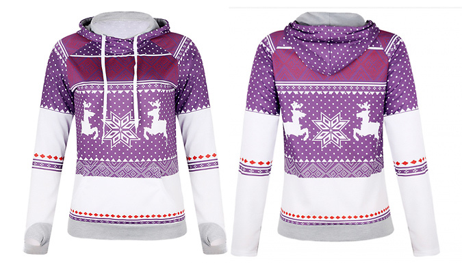 Women's Christmas Snowflake Hoodie - 5 Colours & 4 Sizes