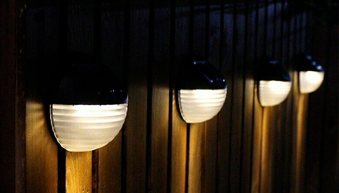 1 or 2 Solar Powered LED Garden Wall Light - 2 Colours