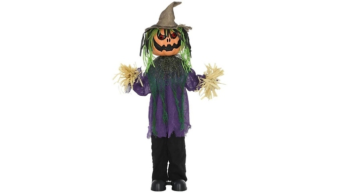 HOMCOM Animatronic Halloween Pumpkin Scarecrow