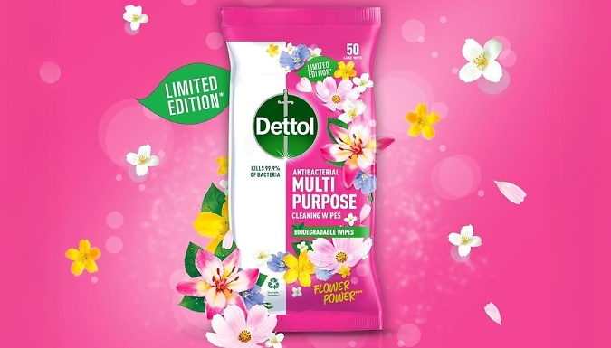 4-Pack Dettol Flower Power Antibacterial Multipurpose Cleaning Wipes