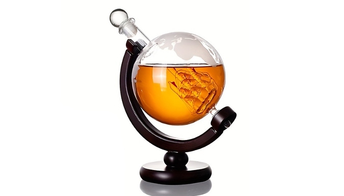 Ship-in-a-Bottle Globe Whiskey Decanter