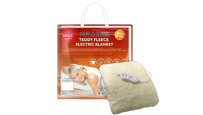 Teddy Fleece Electric Blanket - 3 Sizes