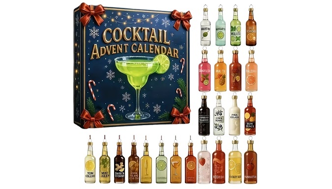 24 Day Cocktail 2D Bottle Decoration Advent Calendar