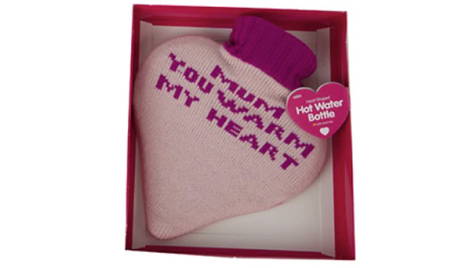 1L Heart Shaped Hot Water Bottle for Mum - 2 Styles