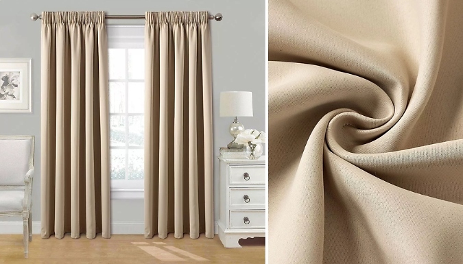 Thermal Blackout Curtains - 4 Colours, 5 Sizes