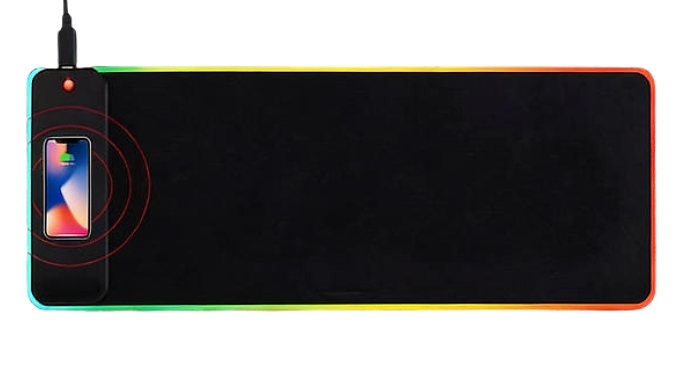 RGB Glowing Extra-Long Mouse Mat with Wireless Charging