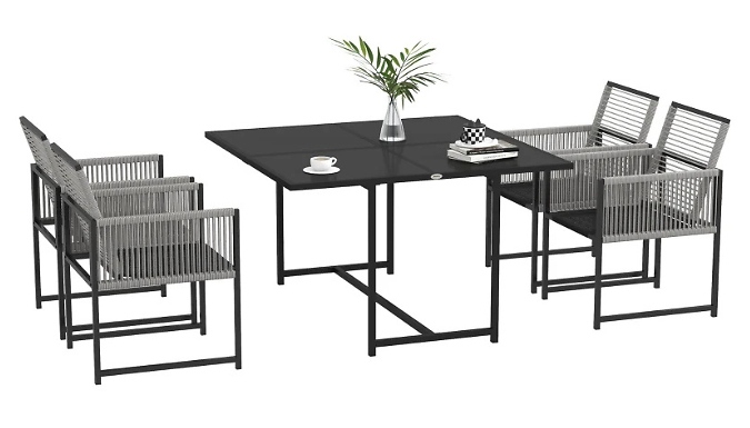 Outsunny 5-Piece Metal Dining Set - 2 Colours