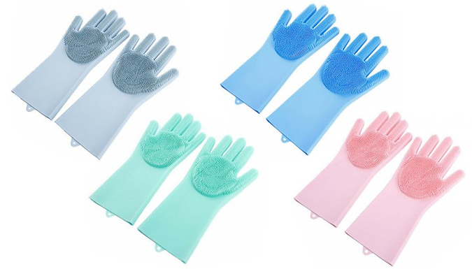 Dishwashing Silicone Bristle Gloves - 5 Colours
