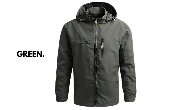 Men’s Outdoor Waterproof Windproof Jacket- 5 Colours & 7 Sizes