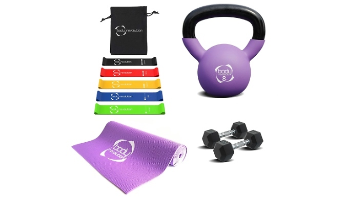 Home Gym Equipment Bundle - Dumbbells, Kettlebell, Bands & more!