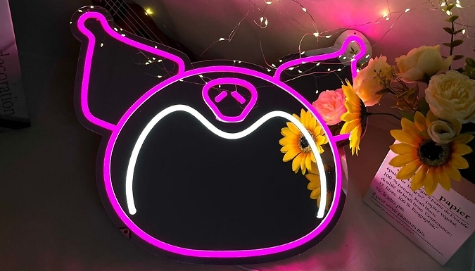 LED Cartoon Neon Makeup Mirror - 4 Styles!