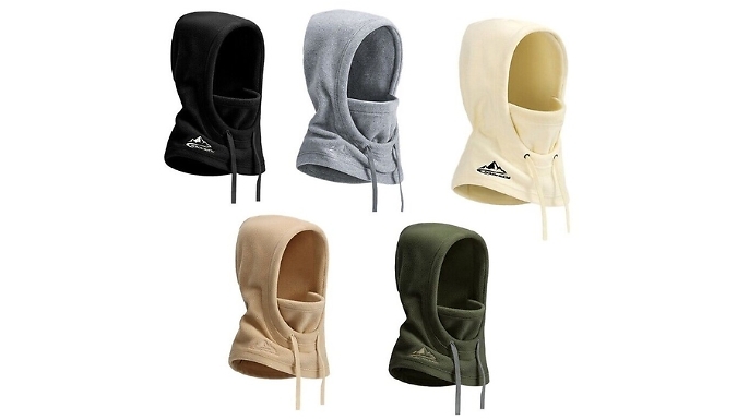 Thermal Fleece Hooded Ski Mask - 5 Colours at Go Groopie