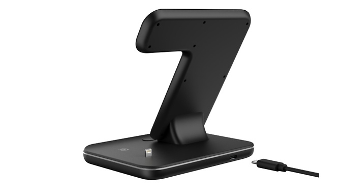 3-in-1 Fast-Charging Wireless Charger Stand - Apple & Samsung Compatible!