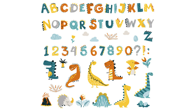 62-Piece Dinosaur Wall Stickers