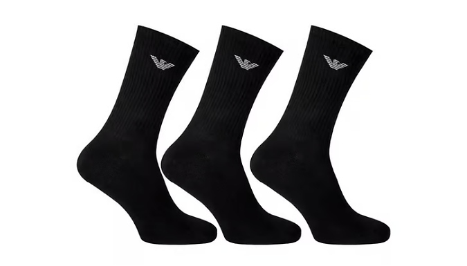 Pack of 3 Emporio Armani Crew Socks - Black or White