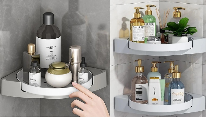 1 or 2-Pack of 360-Rotating Shower Caddy Turntables