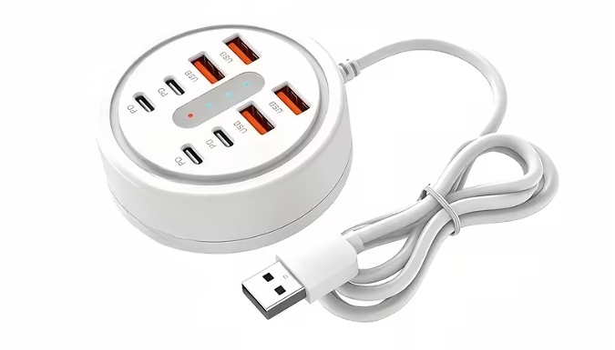 8-Port USB-C & USB-A Fast Charging Hub - with Overcharge Protection