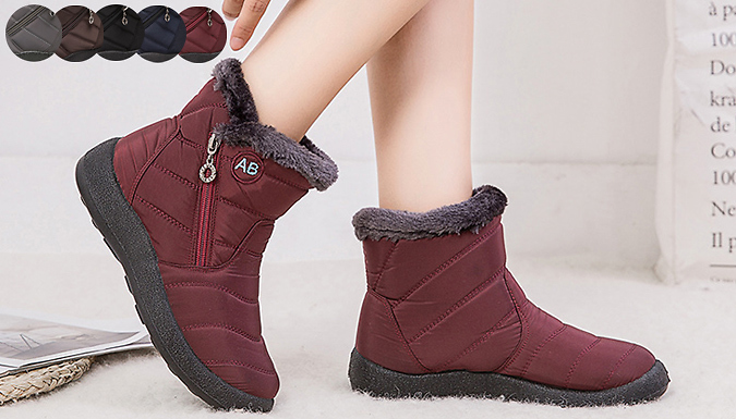 Womens lined hot sale snow boots