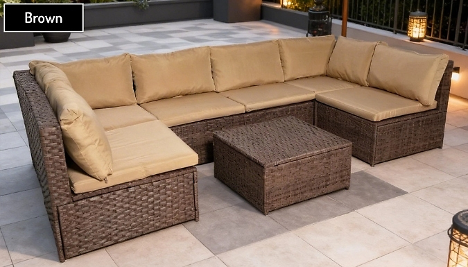 6-Seater Rattan Modular Garden Sofa Set