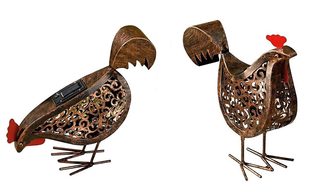 Metal Cut-Out Chicken Solar Light - 2 Styles