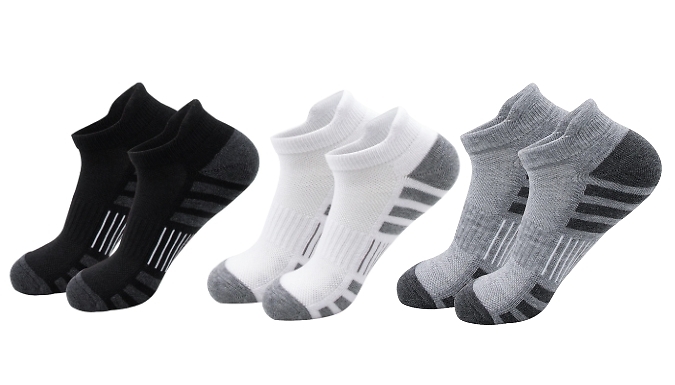 5 Pairs of Breathable Running Ankle Socks - 3 Colours