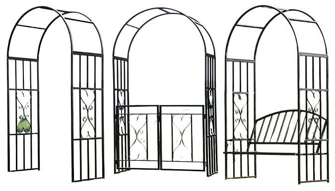 Steel Garden Arches - Optional Seat or Gate!