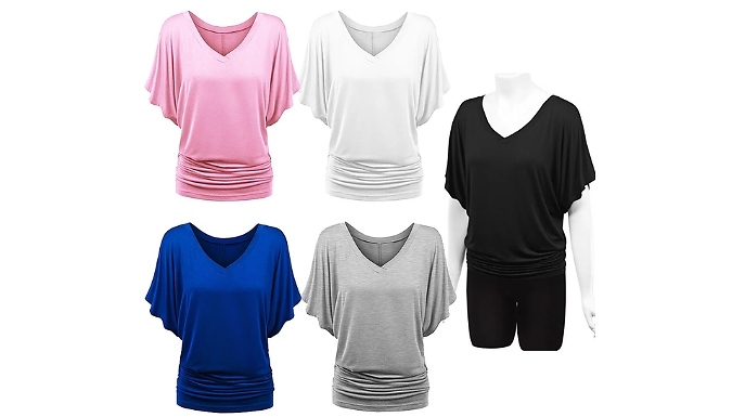 Women's V-Neck Batwing Top - 5 Colours, 8 Sizes!