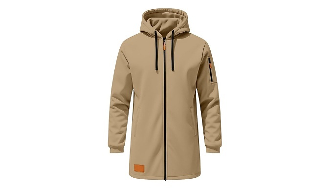 Men’s Long Hooded Zip-Up Jacket - 6 Colours & Sizes!