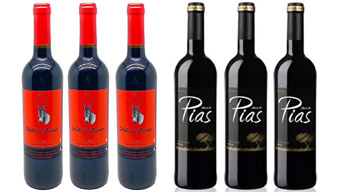 6 or 12-Pack 750ml Red Wine Bundle - 3 Varieties