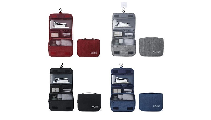 Waterproof Hanging Travel Cosmetic Bag - 4 Colours at Go Groopie