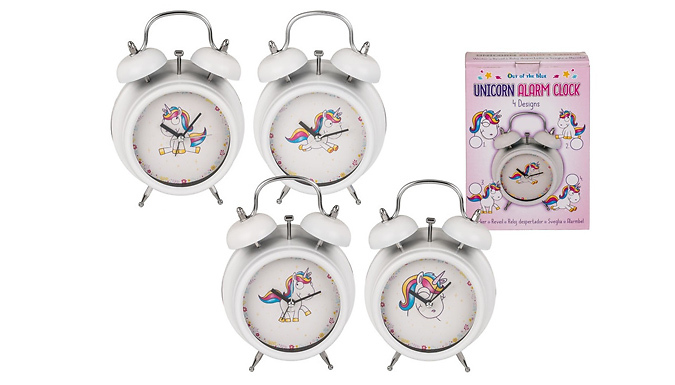 Unicorn Double Bell Alarm Clock - 1 or 2-Pack