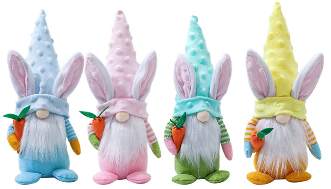 4-Pack of Standing Easter Rabbit Gnomes