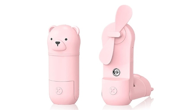 Handheld Mini Bear Fan with Mister - 2 Colours