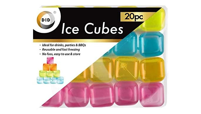 20-Pack of Reusable Multicolour Plastic Ice Cubes