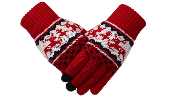 1 or 2-Pairs Warm Touch Screen Deer Gloves - 4 Colours