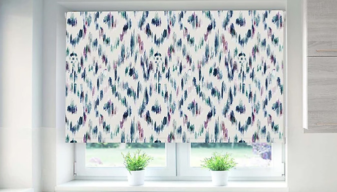 Charvak Watercolour Design Blackout Roller Blinds - 4 Designs & 6 Sizes