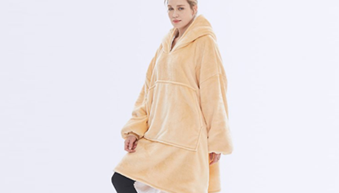 Snuggle Blanket Hoodie, Beige Blanket Hoodie