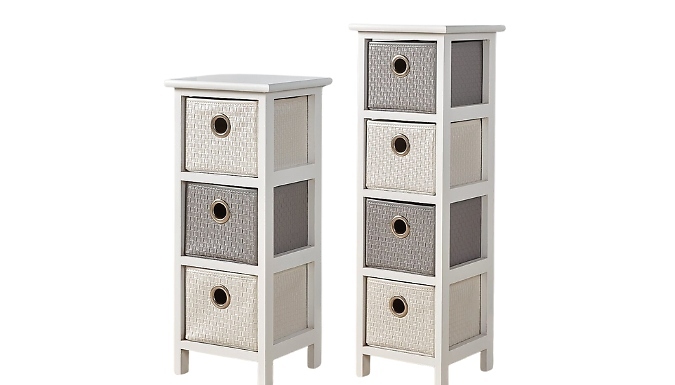 Sandringham Faux Leather Drawer Storage Shelf - 3 or 4-Drawer!