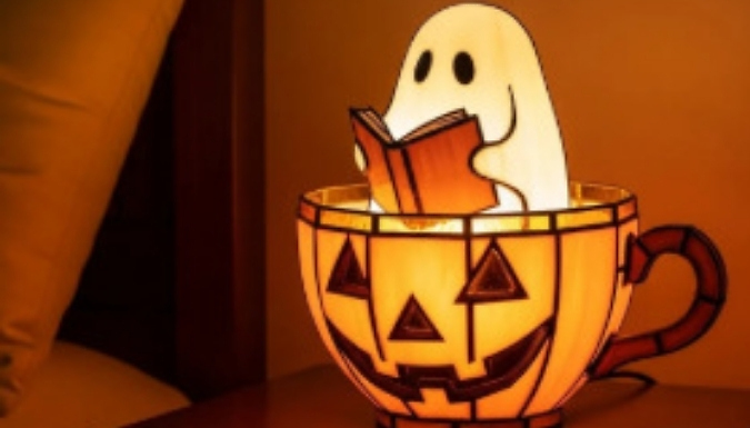 Novelty Ghost Reading Book Lamp - 2 Styles, 2 Sizes!