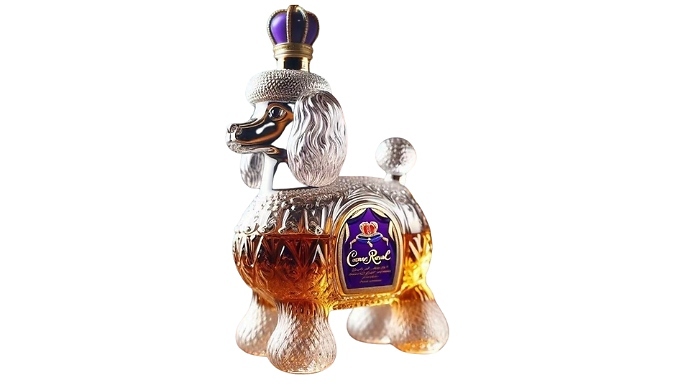 Poodle-Shaped Whiskey Decanter Bottle