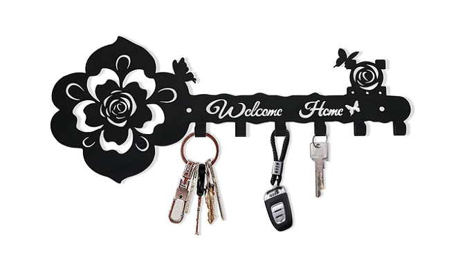 Metal Rose Wall-Hanging Key Holder