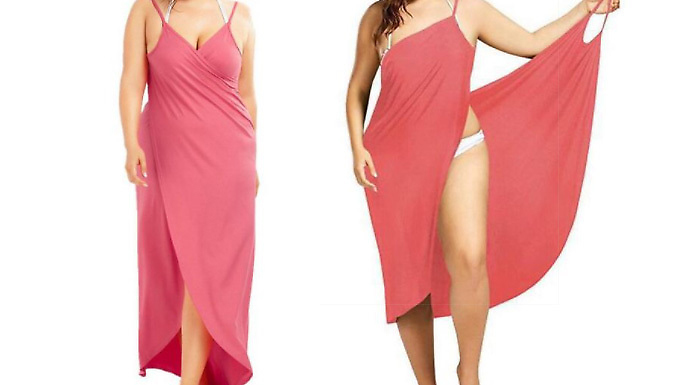 Plus size beach cover up best sale wrap dress