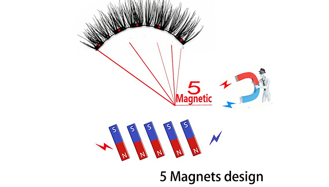 5-Piece Magnetic False Eyelashes Set - 17 Options