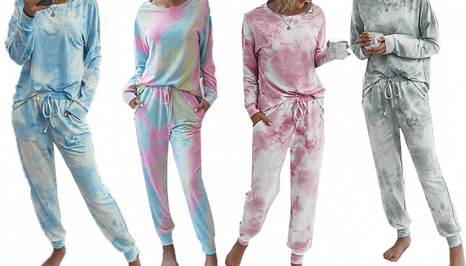 Women's Tie Dye 2-Piece Loungewear Set - 5 Colours & Sizes