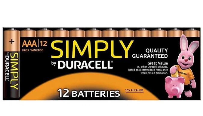 AAA Alkaline Batteries - Duracell Simply Batteries